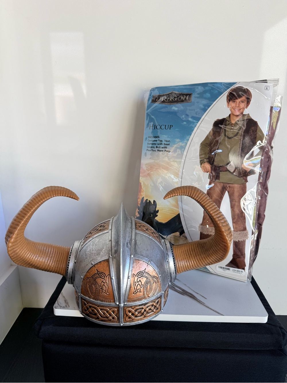 Spirit Halloween How to Train Your Dragon Hiccup Costume + Viking Helmet 12-14YO